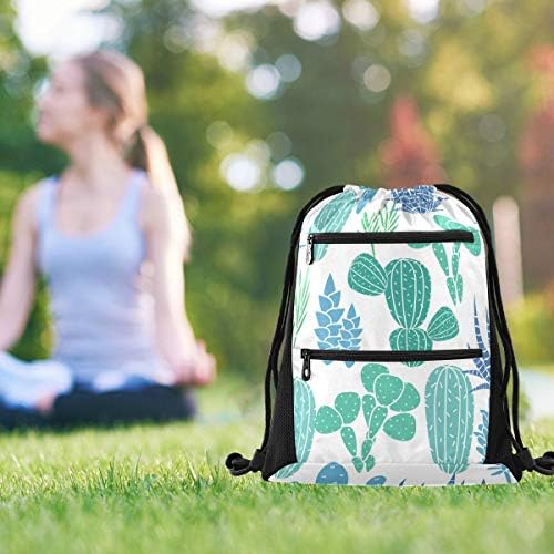 İpli çanta Kaktüs Spor Sırt Çantası Hafif Bitki Çiçek Kaktüs Egzersiz Çantaları Yoga Plaj Yürüyüş Yüzme Spor