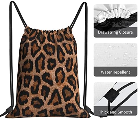 Serin Cheetah Leopar Arka Plan Unisex ipli sırt çantası Spor Alışveriş Dize Çanta Spor Yoga Yürüyüş Seyahat Dans Hafif Çuval