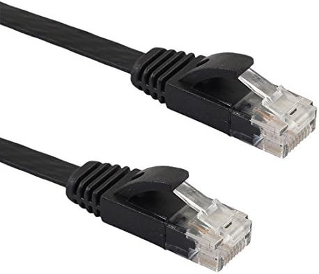 Chenyouwen Ağ Aksesuarları LAN Kablosu Araçları 1.8 m CAT6 Ultra-İnce Düz Ethernet Ağ LAN Kablosu, Yama Kurşun RJ45 (Siyah) (Renk