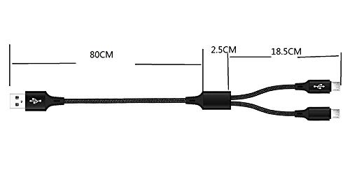 iFlash Dual microUSB Splitter Şarj Kablosu - Tek bir USB Bağlantı Noktasından Aynı Anda İki (2) Mikro USB Aygıtına Güç Verin-Samsung