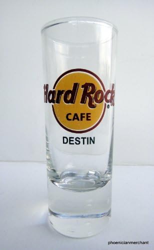 Destin Florida Hard Rock Cafe Büyük Yazı Tipi Kırmızı Daire Cordial Shot Cam