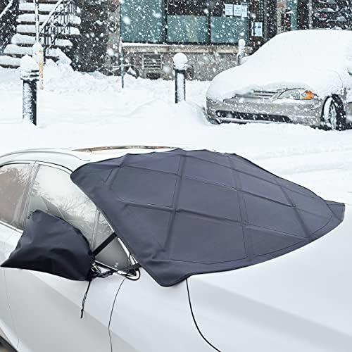 Autotech Park Kar Ön Cam Kapağı 2011-2014 Hyundai Sonata Sedan ile Uyumlu, Kar, Buz ve Don için Özel Cam Kapağı, Arka Ayna Kapağı