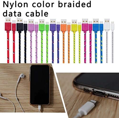 BigBigHundred Renkli Naylon Örgülü Mikro USB Kablosu Veri Senkronizasyonu USB Şarj Kablosu Telefon USB Mikro Kablolar Senkronizasyon