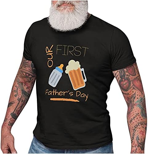 Komik T Shirt Erkekler ıçin Tops babalar Günü Komik Baskılı tişört Rahat Kısa Kollu O-Boyun Tunik Çirkin Kazak Tops