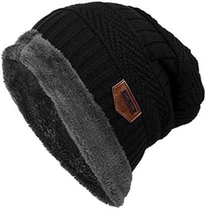 Yangyy Örme Bere Şapka Kalın Polar Astarlı Kayak Kafatası Kap Hımbıl Sıcak Kış Şapka Kadın Erkek için