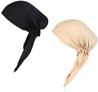DDWW 2-Pack Kemo başörtüsü Başkanı Wrap Şapkalar Beanie Kafatası Kapak Kap Saç Dökülmesi Şapka Kadınlar için