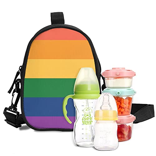 Yalıtımlı Bebek Şişe Soğutucu Çanta Gurur Ay LGBT Gökkuşağı Bayrağı Öğle Yemeği Çantası Çocuklar için Kullanımlık Tote Omuz Askısı