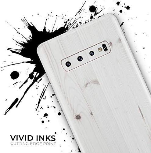 Tasarım Skinz Beyaz Dikey Ahşap Plakalar Vinil Çıkartması Wrap Kapak ile Uyumlu Samsung Galaxy S10 Artı (Ekran Trim ve Arka Cilt)