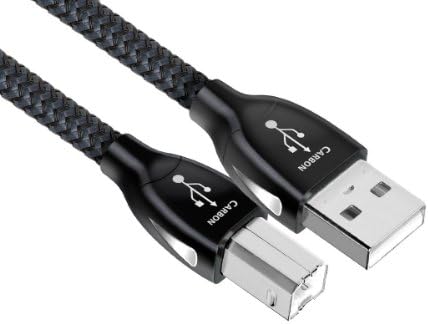 AudioQuest 3 m Karbon USB A-B Kablosu USB A 2.0 Erkek Konnektör / Erkek Konnektör 3 m Siyah