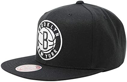 Mitchell & Ness Brooklyn Nets Snapback Şapka Erkekler için-Siyah/Beyaz / Gri Alt-basketbol şapkası Erkekler için