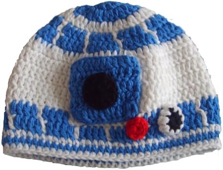 El yapımı Süt Proteini Pamuk İpliği Star Wars Bebek R2D2 şapka Droid şapka Mavi-Çoklu
