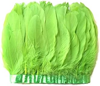1 Yard - Kireç Yeşil Kaz Palet Parried Boyalı Tüy Trim Headdress, Elbise, Parti Zanaat Kaynağı / Mehtap Tüyü