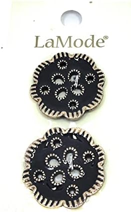 LaMode 2 Sayısı 1' (25mm) El Sanatları ve Giysileri ile Siyah 4 Delikli Düğme Bağlantı Elemanı
