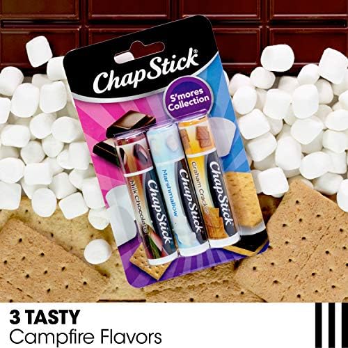 ChapStick S'mores Koleksiyonu Graham Kraker, Hatmi ve Sütlü Çikolata Aromalı Dudak Balsamı Tüpleri Variety Pack, Dudak Bakımı-0.15