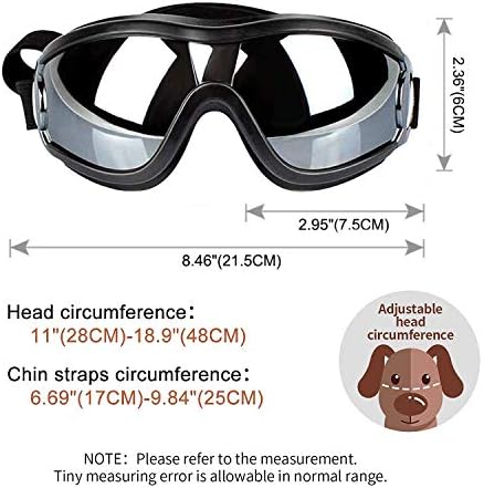 Loggipet Köpek Gözlük Köpek Pet Güneş Gözlüğü ile Ayarlanabilir Kayış UV Koruma Su Geçirmez için Orta Büyük Köpek Seyahat Kayak