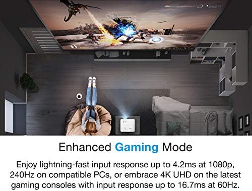 Optoma UHD38 Parlak, Gerçek 4K UHD Oyun Projektörü | 4000 Lümen / Gelişmiş Oyun Modu ile 1080p'de 4.2 ms Yanıt Süresi / 4K Projektörde