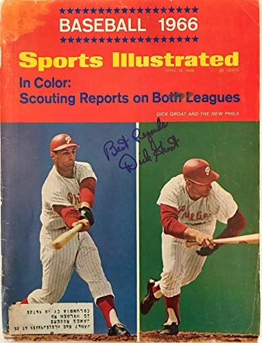 Dick Groat İmzalı Sports Illustrated Dergisi-18 Nisan 1966-İmzalı Major League Baseball Dergileri