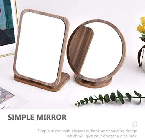 Lurrose Yatak Odası Basit Masaüstü Ayna Masa Ayna Dönebilen Kaymaz Ayna Yatak Odası Ayna Chic makyaj aynası için Ev