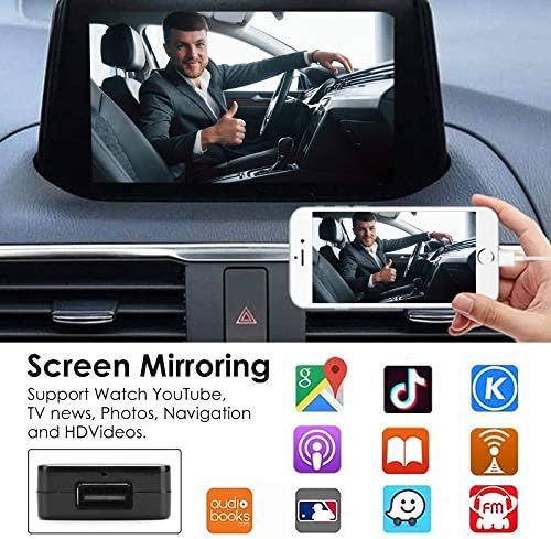 Kablolu CarPlay Dongle, Android Araba Sistemi için Android Otomatik Akıllı Telefon Bağlantısı, Ayna Ekranı/SİRİ/Ses Kontrolü