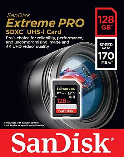 SanDisk 128 GB SDXC Extreme Pro Hafıza Kartı Sony Alpha a7 III Aynasız fotoğraf makinesi ile Çalışır 4 K V30 (SDSDXXY-128G-GN4IN)