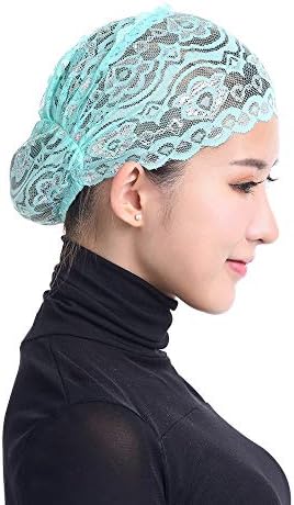 Kadın Nefes Dantel Türban Şapka Müslüman Streç başörtüsü Wrap Cap Beanie Ön-Tied Bonnet Kemo Cap Saç Dökülmesi Şapka