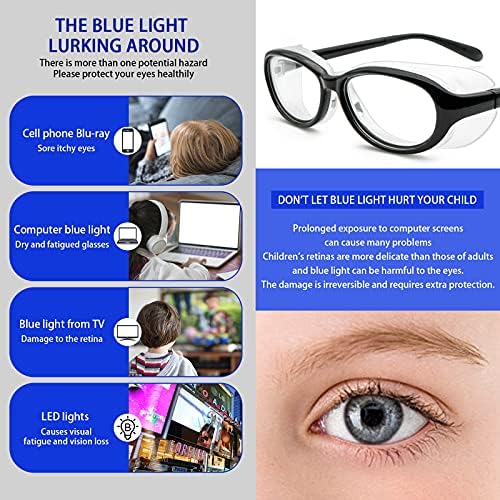 BONCAMOR 5 Paket Mavi ışık Engelleme Gözlük Erkek Kız Anti Göz Yorgunluğu Baş Ağrısı ve UV Parlama Bilgisayar oyun gözlükleri