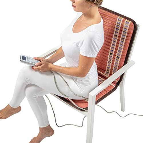 HealthyLine Infrared Sandalye ısıtma yastığı-Ametist, Turmalin ve Obsidyen Değerli Taşlarla dolu-Elektrikli ısıtmalı TAO Mat