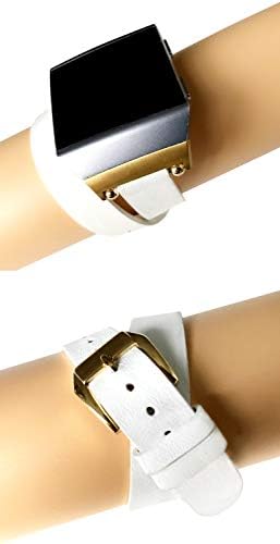 NİCKSTON Beyaz Çift Wrap Deri Band Fitbit İyonik Smartwatch ile Uyumlu Etrafında İki Kez Bilek Yumuşak Zarif Kayış Bilezik (3