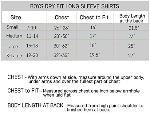 4 Paket: Gençlik Kuru-Fit Nem Esneklik Aktif Atletik Performans Uzun Kollu T-Shirt Erkek ve Kız