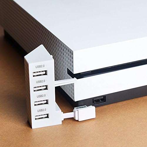 Xbox One için USB Hub Ince-ElecGear Beyaz 4 Port 2.0 USB Splitter Genişleme Adaptörü Microsoft XB1 Xbox1 S