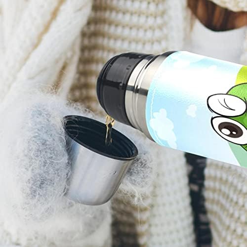 Lılıbeely 17 oz Vakum Yalıtımlı Paslanmaz Çelik Su Şişesi Spor Kahve Seyahat Kupa Flask Hakiki Deri Sarılmış BPA Ücretsiz, sevimli