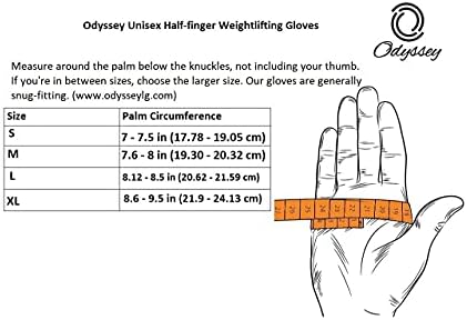 Odyssey Unisex Yarım Parmak Deri halter eldiveni ile Entegre Bilek Desteği, Anti-Kayma Kavrama için Spor, Gücü Eğitim, Powerlifting