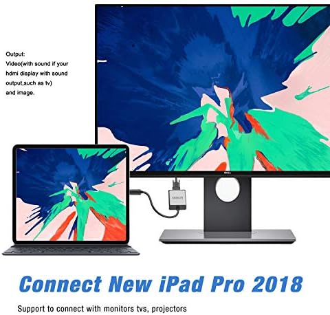 USB C'den VGA Adaptörüne, MOKiN USB C(Tip C) MacBook Pro 2018/2017, iPad Pro/MacBook Air 2018, Samsung Galaxy S9/S8, Surface