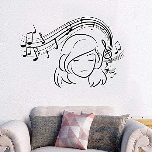 Çocuk Odası duvar Çıkartmaları Kız Duvar Çıkartması Vinil Müzik Lover Duvar Sticker Müzik Genç Kız Odası Dekor Çıkarılabilir