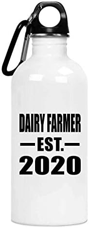 Designsify Süt Çiftçisi Est'yi Kurdu. 2020-20 oz Su Şişesi yalıtımlı bardak Paslanmaz Çelik - Arkadaş Meslektaş Emeklilik Mezuniyet