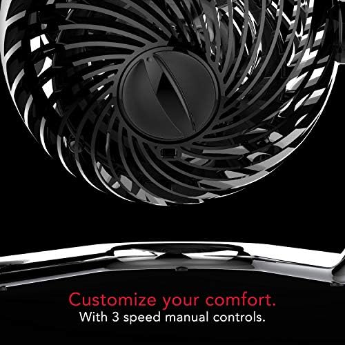 Döner Eksenli Vornado Pivot3 Kompakt Hava Sirkülatör Fanı, 3 Hız Ayarı, Temizlik için Çıkarılabilir Izgara, Ev, Ofis, Yurt Kullanımı