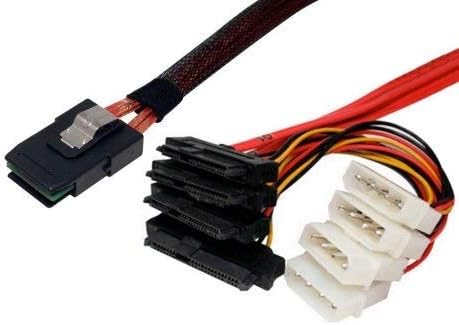 Mikro SATA Kabloları Dahili Mini SAS HD SFF-8087 ila 4 x 29 Pin SAS SFF-8482 Kablo 1 Metre