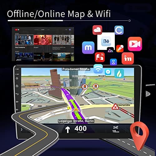 Android Çift Din Araba Stereo-podofo10 İnç HD Kapasitif Dokunmatik Ekran ın-Dash GPS Navigasyon 2G + 32G Araba Radyo ile Plaka
