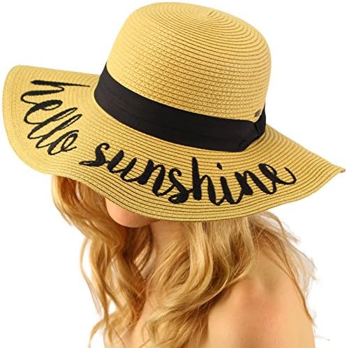 C. C Eğlenceli Verbiage Zarif Geniş Ağız 4 Yaz Derby Plaj Havuzu Disket Elbise güneş şapkası