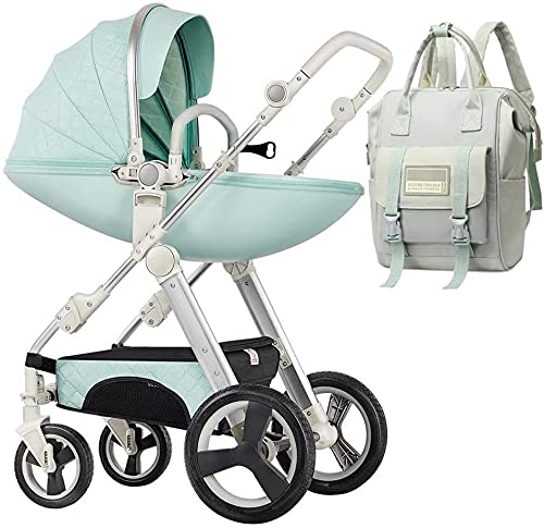 ZLGE Kompakt Pram Strollers Tek Bebek Arabası, Bebek Bezi Çantası Sırt Çantası ile Ayarlanabilir Yüksek Görünüm Pram, Coches
