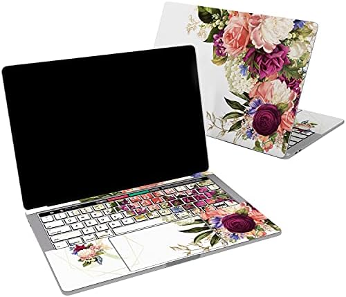 Lex Altern Vinil Cilt ile Uyumlu MacBook Hava 13 inç Mac Pro 16 Retina 15 12 2020 2019 2018 Özel Ad Çiçekler Suluboya Monogram