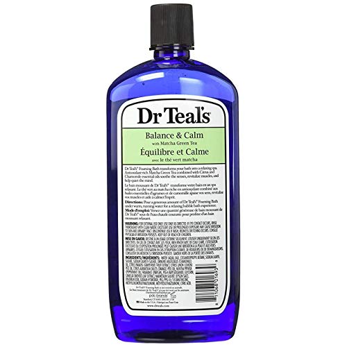 Dr. Teal'in Saf Epsom Tuzu Matcha Yeşil Çay Rahatlatıcı Köpük Köpük Banyosu 34 Ons
