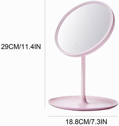 LED Makyaj Aynası Kademesiz Karartma USB Şarj Edilebilir, 3 Renk Modu, Makyaj için 90° Dönen Bağımsız Ayna, Dokunmatik Ekran,