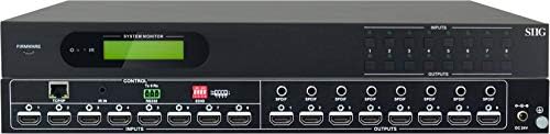 SIIG HDMI 2.0 8x8 Matrix Switcher, HDMI 2.0 4K60, HDCP 2.2, EDID Yönetimi, Rs-232 / Ethernet / IR Kontrol, Koaksiyel Ses Özü,