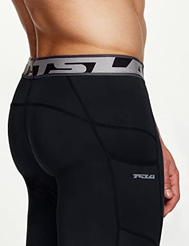 TSLA 2 Paket erkek 3/4 Sıkıştırma Pantolon, Yoga Salonu Baz Katman, koşu Egzersiz Tayt, serin Kuru Capri Atletik Tayt