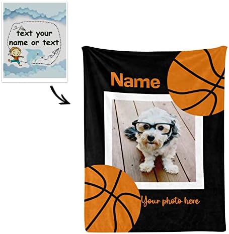 Kişiselleştirilmiş bebek battaniyesi Oyun Basketbol Köpek Özel Kreş Kundaklama Battaniye Adı 30x40 Inç Erkek Kız Bebek Duş doğum