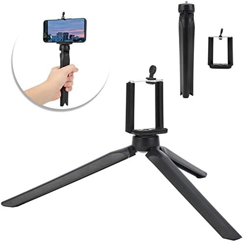 FASJ Telefon Standı, 1/4 inç Vidalı Masaüstü Siyah Taşınabilir telefon Tripodu, Cep Telefonu Selfie için Çok İşlevli