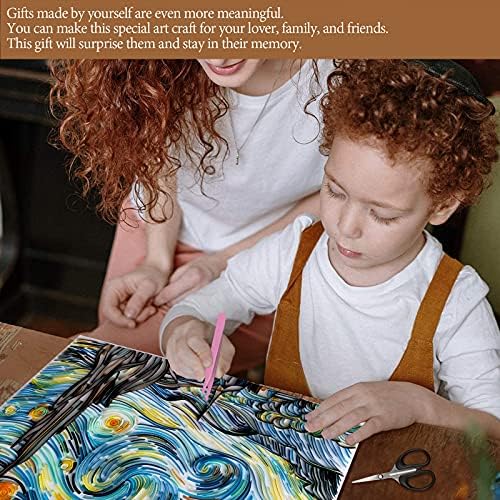 Yetişkinler için Woodbests Kağıt Telkari Boyama Kiti - Yıldızlı Gece, Quilling Kitleri Quilling Kağıt Boyama El Yapımı Zanaat