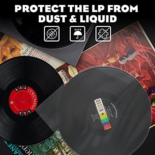 İç Vinil Kayıt Kılıfları, Gartopvoiz tarafından 12 33 RPM için 50 Yuvarlak Tabanlı Anti Statik LP Plastik Koruma Seti