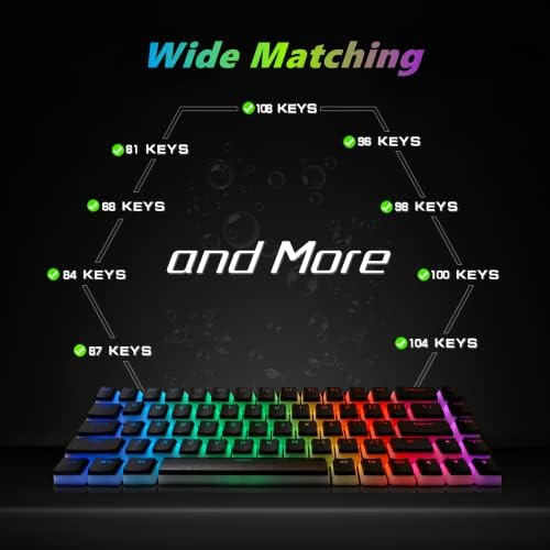 XVX Keycaps-Puding Keycaps, 141 Anahtar Seti Özel Klavye Tuş, OEM Profili, Evrensel Uyumluluk , 75%, 65%, 60% Klavye (Siyah)